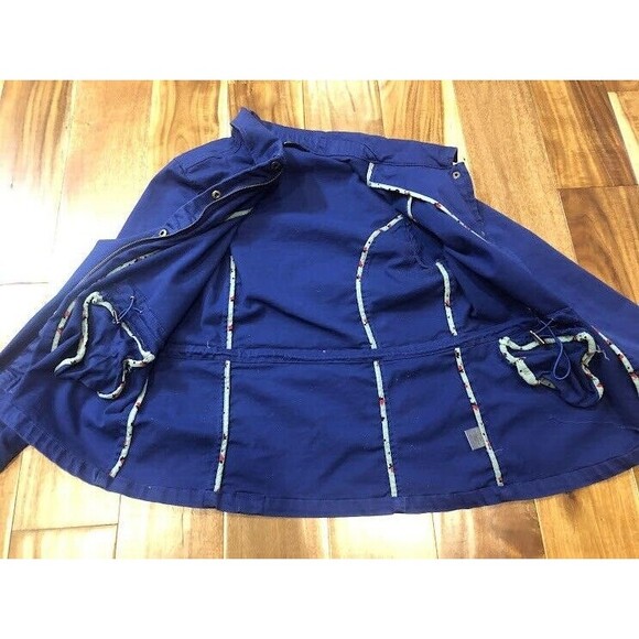 41 HAWTHORN Stitch Fix bright blue jacket zipper and snap floral piping inside - Picture 5 of 6